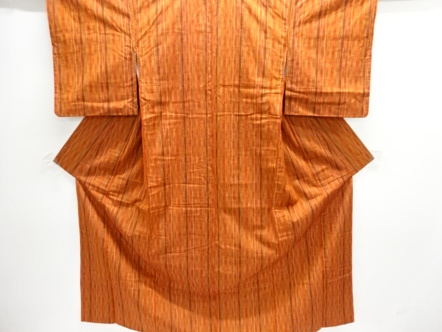 JAPANESE KIMONO / SILK / HAND WOVEN TSUMUGI / WAVY STRIPE